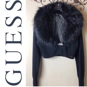 Guess Fur Cropped Sweater